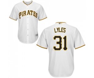 Pittsburgh Pirates #31 Jordan Lyles Replica White Home Cool Base Baseball Jersey