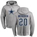 Dallas Cowboys #20 Darren McFadden Ash Name & Number Logo Pullover Hoodie