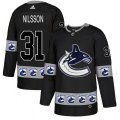Vancouver Canucks #31 Anders Nilsson Authentic Black Team Logo Fashion NHL Jersey