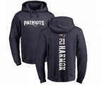 New England Patriots #21 Duron Harmon Navy Blue Backer Pullover Hoodie