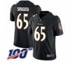Baltimore Ravens #65 Nico Siragusa Black Alternate Vapor Untouchable Limited Player 100th Season Football Jersey