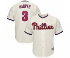 Philadelphia Phillies Bryce Harper Majestic Cream Alternate Official Cool Base Player Jersey