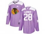 Chicago Blackhawks #28 Steve Larmer Purple Authentic Fights Cancer Stitched NHL Jersey