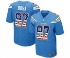Los Angeles Chargers #97 Joey Bosa Elite Electric Blue Alternate USA Flag Fashion Football Jersey