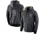 Baltimore Ravens #9 Justin Tucker Stitched Black Anthracite Salute to Service Player Performance Hoodie