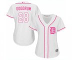 Women's Detroit Tigers #28 Niko Goodrum Authentic White Fashion Cool Base Baseball Jersey