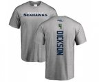 Seattle Seahawks #4 Michael Dickson Ash Backer T-Shirt