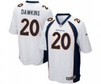 Denver Broncos #20 Brian Dawkins Game White Football Jersey