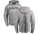 New Orleans Saints #75 Andrus Peat Ash Backer Pullover Hoodie