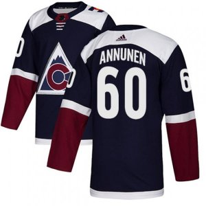 Colorado Avalanche #60 Justus Annunen Authentic Navy Blue Alternate NHL Jersey