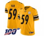 Pittsburgh Steelers #59 Jack Ham Limited Gold Inverted Legend 100th Season Football Jersey