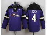 Baltimore Ravens #4 Sam Koch Purple Player Pullover NFL Hoodie