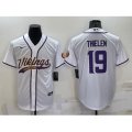 Minnesota Vikings #19 Adam Thielen White With Patch Cool Base Stitched Baseball Jersey