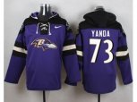 Baltimore Ravens #73 Marshal Yanda Purple Player Pullover Hoodie