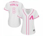 Women's Arizona Diamondbacks #6 David Peralta Replica White Fashion Baseball Jersey