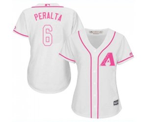 Women\'s Arizona Diamondbacks #6 David Peralta Replica White Fashion Baseball Jersey