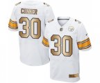 Pittsburgh Steelers #30 James Conner Elite White Gold Football Jersey