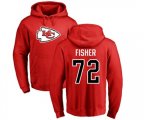 Kansas City Chiefs #72 Eric Fisher Red Name & Number Logo Pullover Hoodie