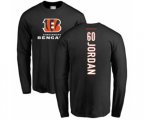 Cincinnati Bengals #60 Michael Jordan Black Backer Long Sleeve T-Shirt
