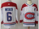 Montreal Canadiens #6 Shea Weber White Road Authentic Stitched NHL Jersey