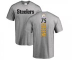 Pittsburgh Steelers #75 Joe Greene Ash Backer T-Shirt