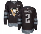 Adidas Pittsburgh Penguins #2 Chad Ruhwedel Authentic Black 1917-2017 100th Anniversary NHL Jersey