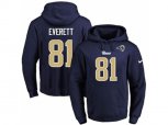 Los Angeles Rams #81 Gerald Everett Gerald Everett Navy Blue Name & Number Pullover NFL Hoodie