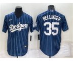 Los Angeles Dodgers #35 Cody Bellinger Navy Blue Pinstripe Stitched MLB Cool Base Nike Jersey