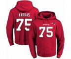New England Patriots #75 Ted Karras Red Name & Number Pullover Hoodie