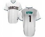 Arizona Diamondbacks #1 Jarrod Dyson Replica White Capri Cool Base Baseball Jersey