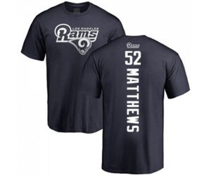 Los Angeles Rams #52 Clay Matthews Navy Blue Backer T-Shirt