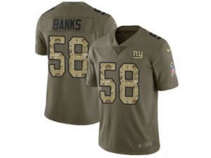 New York Giants #58 Carl Banks Limited Olive Camo 2017 Salute to Service NFL Jersey