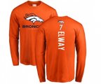 Denver Broncos #7 John Elway Orange Backer Long Sleeve T-Shirt