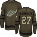 Detroit Red Wings #27 Michael Rasmussen Premier Green Salute to Service NHL Jersey