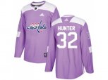Washington Capitals #32 Dale Hunter Purple Authentic Fights Cancer Stitched NHL Jersey