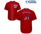 Washington Nationals #31 Max Scherzer Replica Red USA Flag Fashion Baseball Jersey
