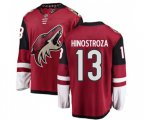 Arizona Coyotes #13 Vinnie Hinostroza Authentic Burgundy Red Home Fanatics Branded Breakaway Hockey Jersey