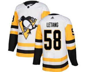 Adidas Pittsburgh Penguins #58 Kris Letang Authentic White Away NHL Jersey