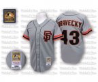 San Francisco Giants #43 Dave Dravecky Authentic Grey Throwback Baseball Jersey