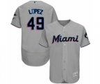 Miami Marlins Pablo Lopez Grey Road Flex Base Authentic Collection Baseball Player Jersey
