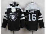 Oakland Raiders #16 Jim Plunkett Black Player Pullover Hoodie