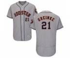 Houston Astros Zack Greinke Grey Road Flex Base Authentic Collection Baseball Player Jersey