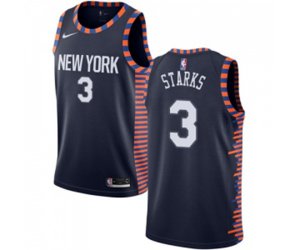 New York Knicks #3 John Starks Swingman Navy Blue Basketball Jersey - 2018-19 City Edition