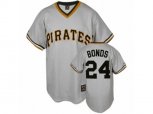 Pittsburgh Pirates #24 Barry Bonds Authentic Grey Throwback MLB Jersey