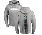 Jacksonville Jaguars #74 Cam Robinson Ash Backer Pullover Hoodie