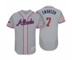 Atlanta Braves #7 Dansby Swanson Gray 2017 Independence Day Flex Base Jersey