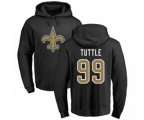 New Orleans Saints #99 Shy Tuttle Black Name & Number Logo Pullover Hoodie