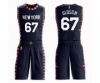 New York Knicks #67 Taj Gibson Swingman Navy Blue Basketball Suit Jersey - City Edition