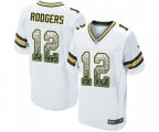 Green Bay Packers #12 Aaron Rodgers Elite White Road Drift Fashion Football Jersey