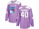 Adidas New York Rangers #40 Michael Grabner Purple Authentic Fights Cancer Stitched NHL Jersey
